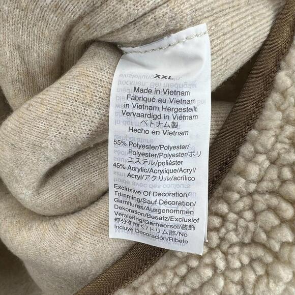 J Crew Nordic Sherpa Fleece Shawl-Collar Jacket Mens Sz XXL Full Zip Snap Front - Picture 7 of 13